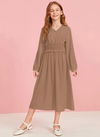 Chocolate Colour stylish Party Wear Georgette Girls Stylish One Piece Kids Collection DHUREE 03